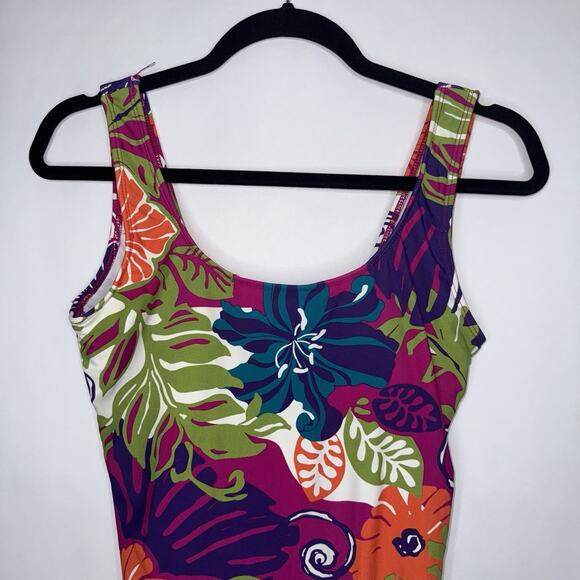 Catalina Women’s Vintage Floral Print One Piece Swimsuit Size M 8/10 - Picture 2 of 6